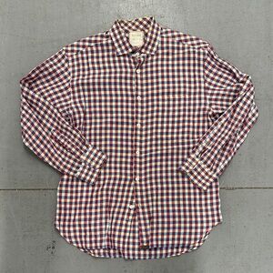 Billy Reid Red and Blue Checkered Men's Shirt